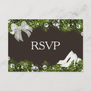 Ornamento de prata e Natal que Wedding RSVP