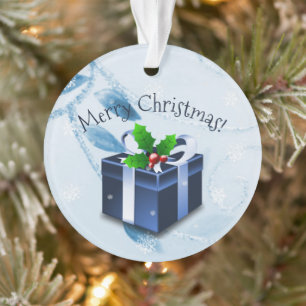 Ornamento de Presente de Natal Azul