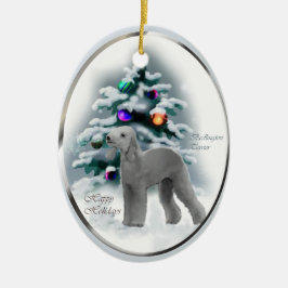 Ornamento de presentes de Natal Bedlington Terrier