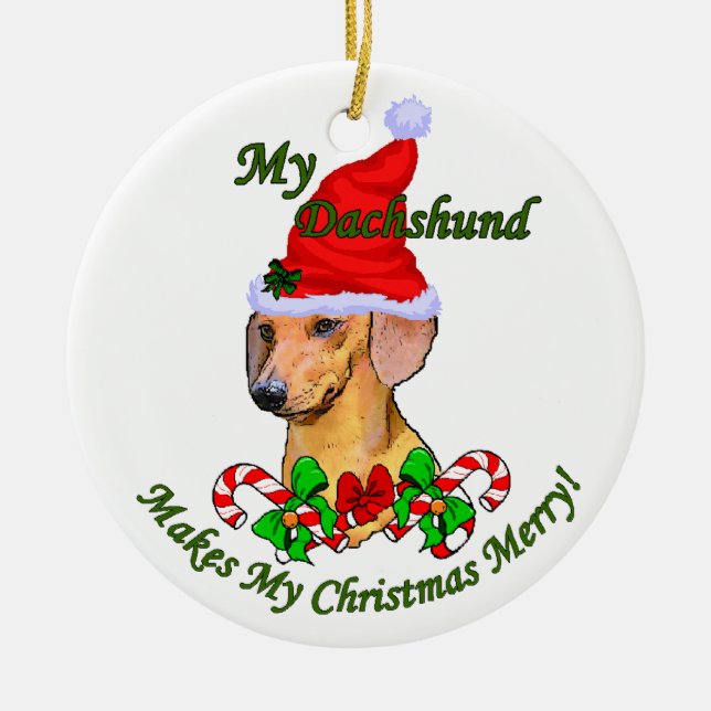 Ornamento de presentes de Natal Dachshund (Frente)