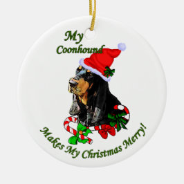 Ornamento de Presentes de Natal de Black and Tan C