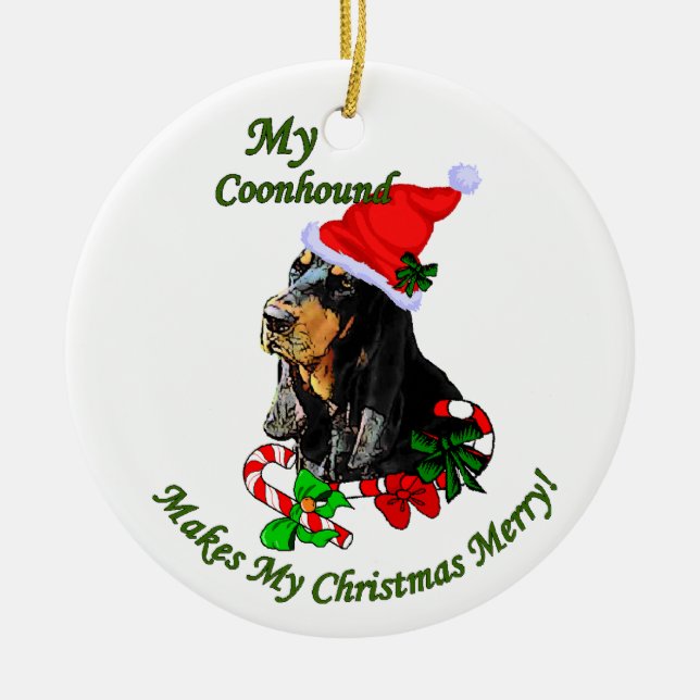 Ornamento de Presentes de Natal de Black and Tan C (Frente)