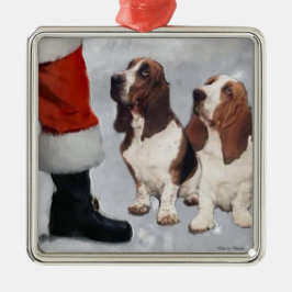 Ornamento de Presentes de Natal de Caça-Basset
