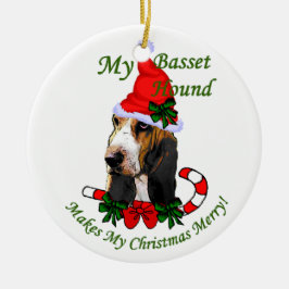Ornamento de Presentes de Natal de Caça-Basset