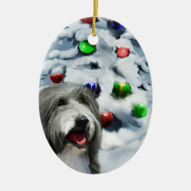 Ornamento de presentes de Natal de Collie (Frente)