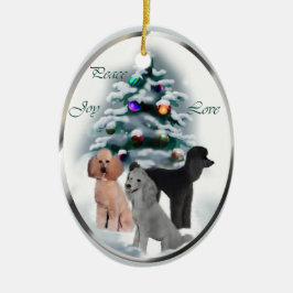 Ornamento de presentes de Natal de Poodle