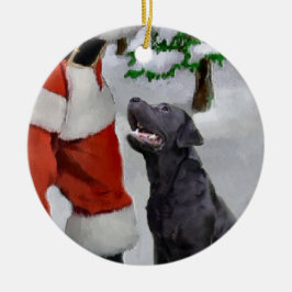 Ornamento de presentes de Natal do Labrador Retrie