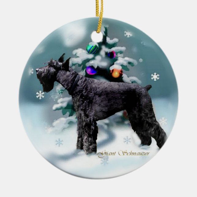 Ornamento de presentes de Natal Giant Schnauzer (Frente)