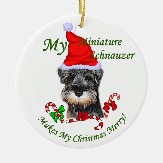 Ornamento de presentes de Natal Miniatura Schnauze (Frente)