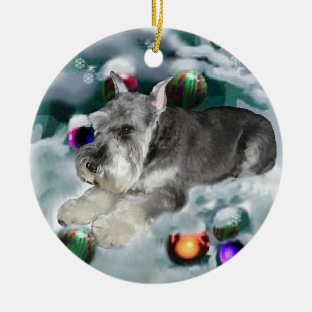Ornamento de presentes de Natal Miniatura Schnauze (Frente)