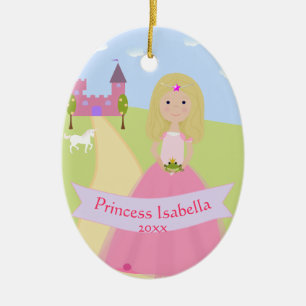 Ornamento de Princesa Personalizado com Dois Lados