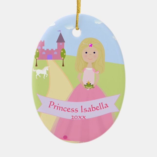 Ornamento de Princesa Personalizado com Dois Lados (Frente)
