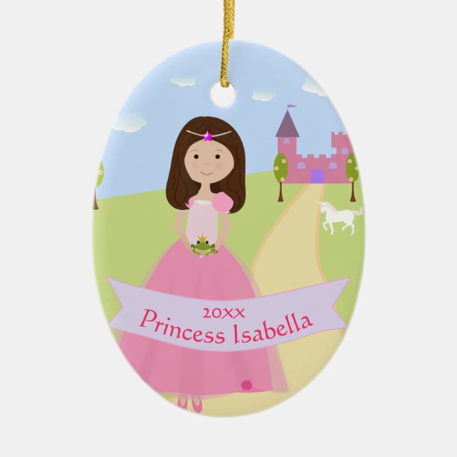 Ornamento de Princesa Personalizado com Dois Lados (Frente)