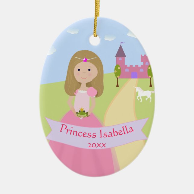 Ornamento de Princesa Personalizado com Dois Lados (Frente)