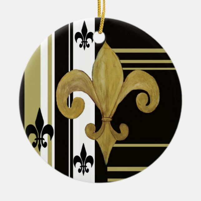 Ornamento de pulgas preto e Dourado (Frente)