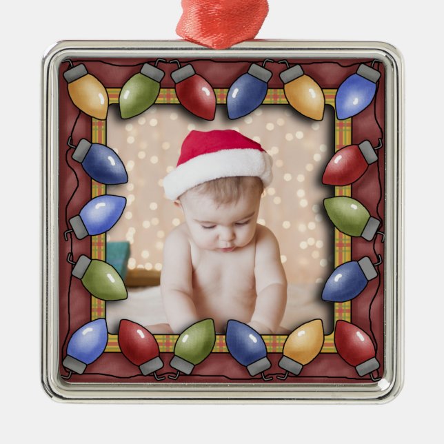 Ornamento de Quadros de Foto em Bolas de Natal (Frente)