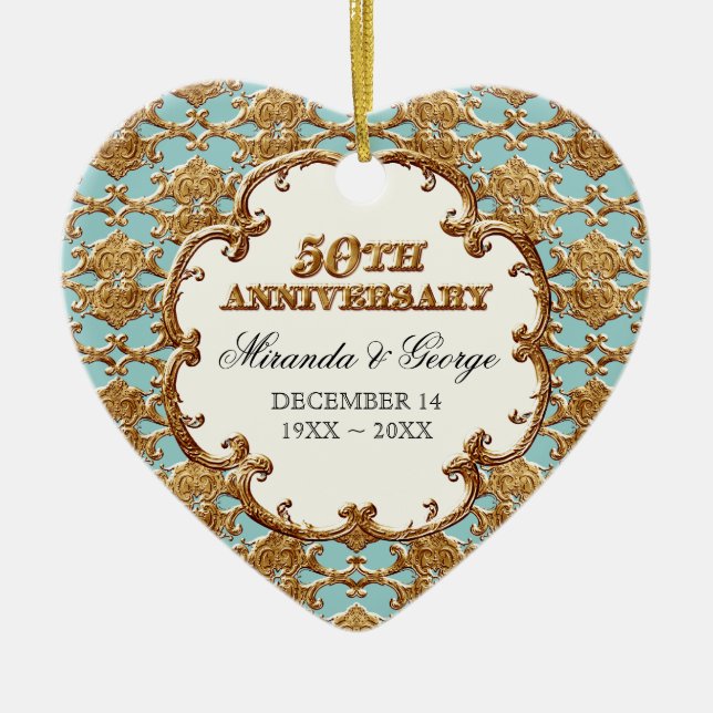 Ornamento de Rua ouro Francesa para 50º Aniversári (Frente)