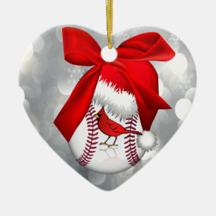 Ornamento de Santa Hat do Cardeal Baseball