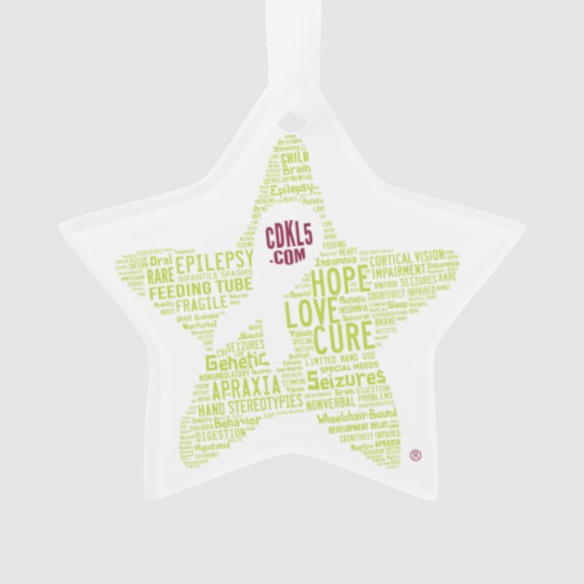 Ornamento de Sensibilização CDKL5 PERSONALIZÁVEL (Frente)