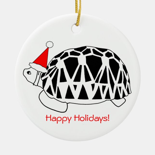 Ornamento de Tartaruga Estrela Birmanesa (pc branc (Frente)