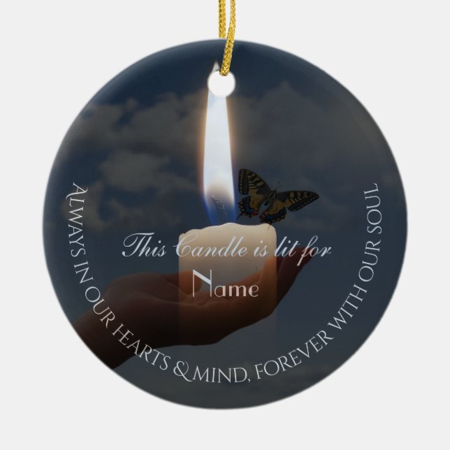 Ornamento de tributo de borboleta da VelaBrancaHAM (Frente)