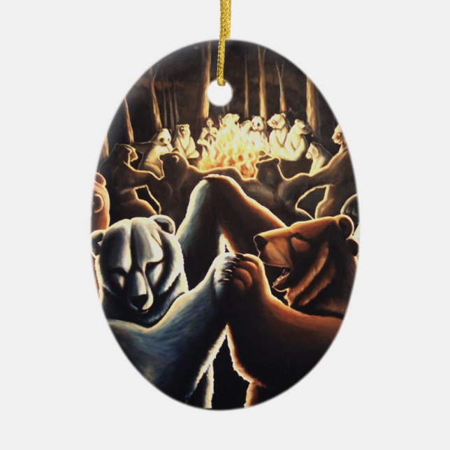 Ornamento de Ursos Dançantes Ofertas de Amor Multi (Frente)
