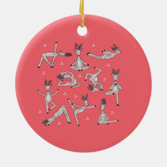 Ornamento de Veados Yoda de Natal Bonito (Traseira)