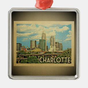 Ornamento de Viagens vintage da Charlotte Carolina