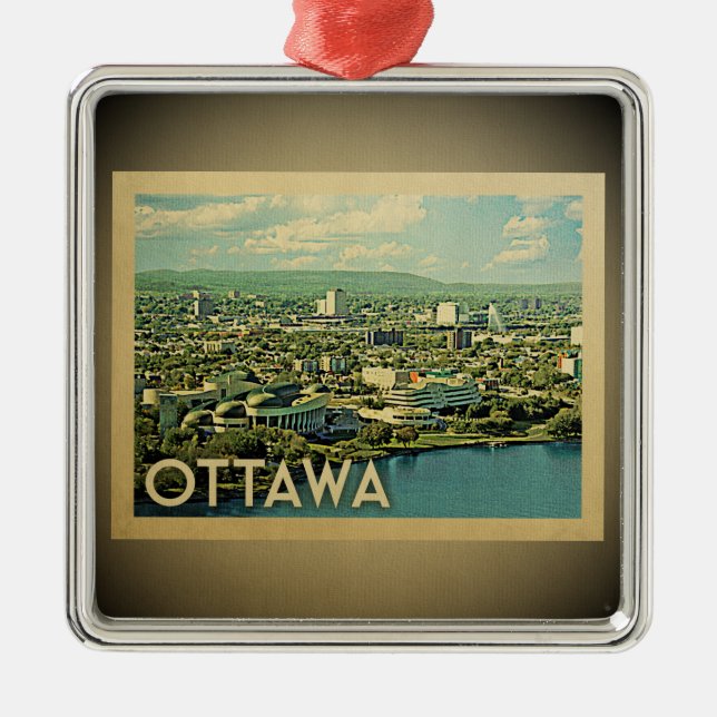 Ornamento de Viagens vintage de Ottawa Canada (Frente)