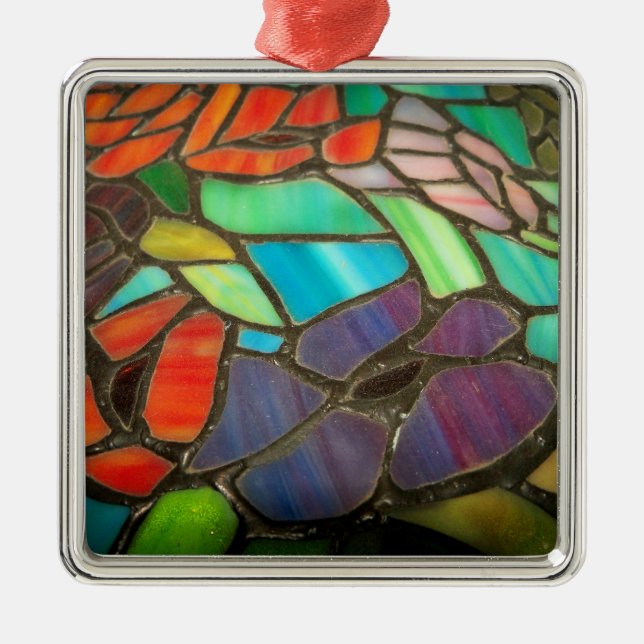 Ornamento De Vidro Púrpura De Flor (Frente)