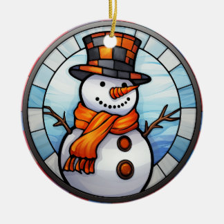 Ornamento de Vidro Snowman Cheerful
