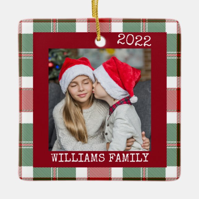 Ornamento de Xadrezes de Buffalo Vermelho Russo (Frente)