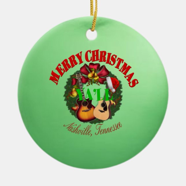 Ornamento de Yall do Feliz Natal (Frente)