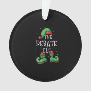 Ornamento Debate Elf Funny Matching Family Christmas Pajamas