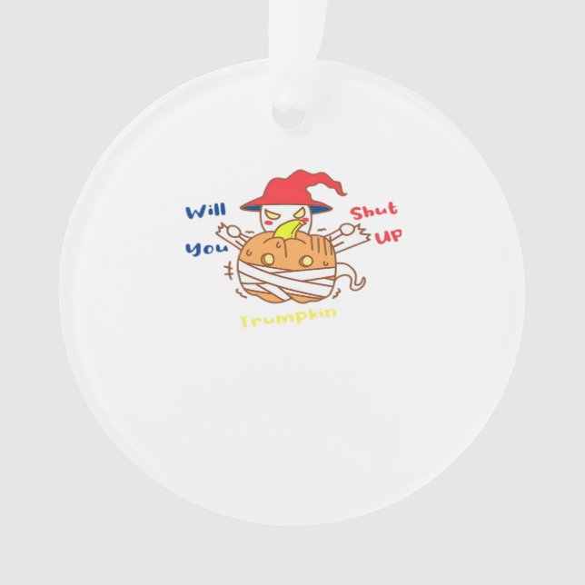 Ornamento Debate Sobre As Eleições De Trumpkin No Halloween  (Frente)