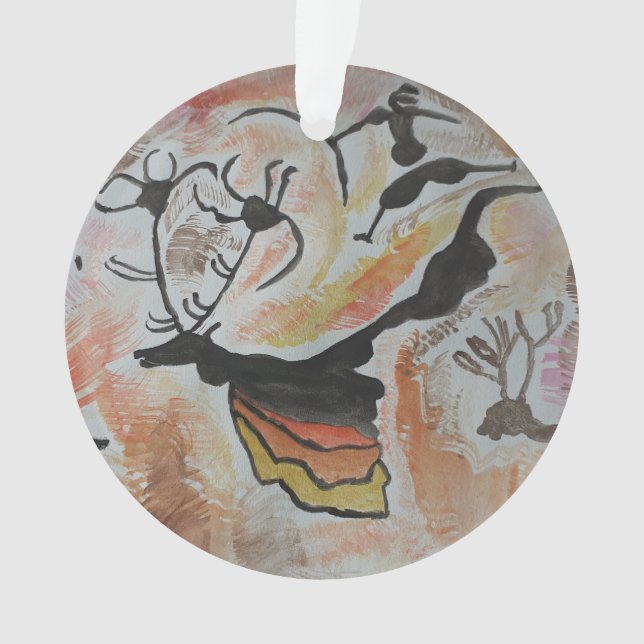 Ornamento Decoração de Árvore Acrílica Abstrato de Arte Cave (Frente)