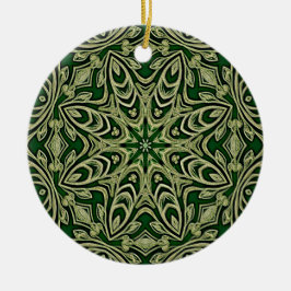 Ornamento Decorativo Dourado Verde
