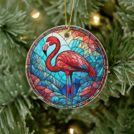 Ornamento Decorativo Tropical Flamingo Cerâmica