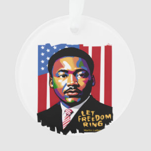 Ornamento Deixe a liberdade tocar, citação MLK, história neg