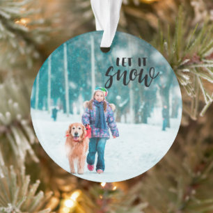 Ornamento Deixe Nevar Foto de Natal Personalizada