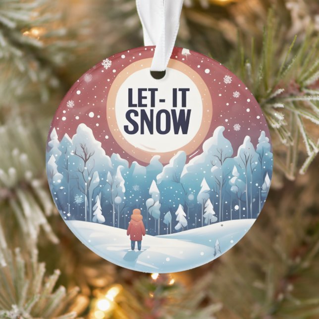 Ornamento Deixe-o nevar com uma bela paisagem vítrea (Árvore)