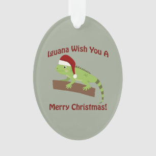 Ornamento Desejo da iguana você Feliz Natal