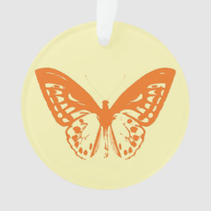 Ornamento Desenho da borboleta, amarelo e laranja