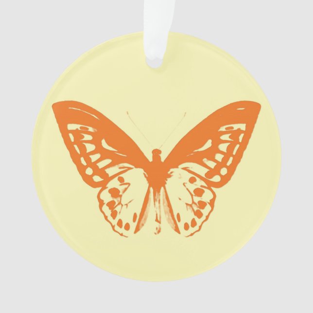 Ornamento Desenho da borboleta, amarelo e laranja (Frente)