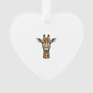 Ornamento Desenho de Arte Vetorial de Girafa com Gravação An