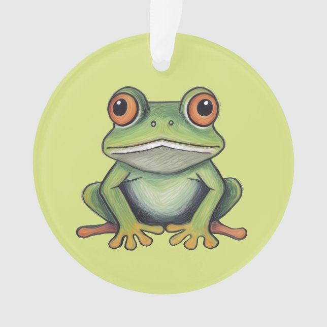 Ornamento Desenho de sapo com lápis de cor (Frente)