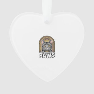 Ornamento Desenho Gráfico Estilo de Gravura de Patas de Gato