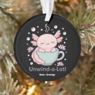 Ornamento Desenrole-um-Monte Cute Axolotl em Xícara Kawaii R