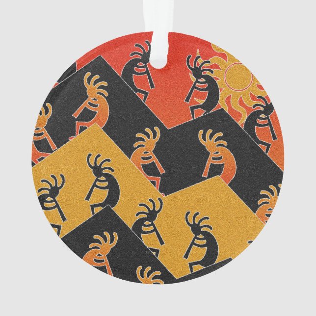 Ornamento Desert Sunset Kokopelli Sudoeste Natal Xmas (Verso)