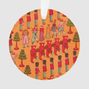 Ornamento Desfile de Brinquedos de Natal Antigos 1907 Revist